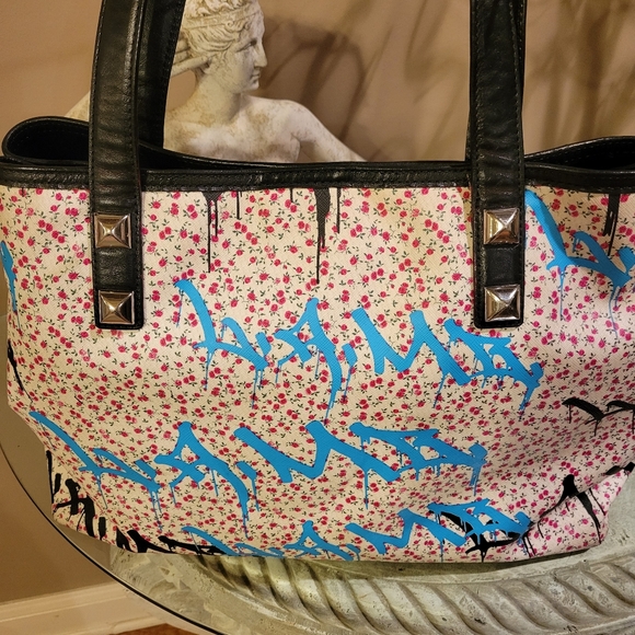 L.A.M.B. by Gwen Stefani Ditzy Graffiti Tote Luxury Designer Bag #594 - Picture 4 of 14